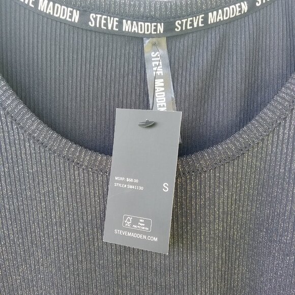 Steve Madden Black Shimmer Flare Leg Pajama‎ Loungewear Set Size Small NWT - Picture 3 of 5